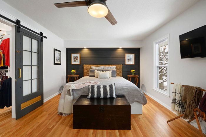 Small bedroom design with queen bed