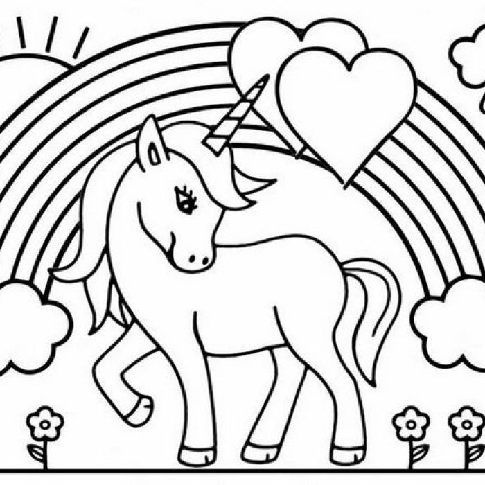 Kids unicorn coloring pages