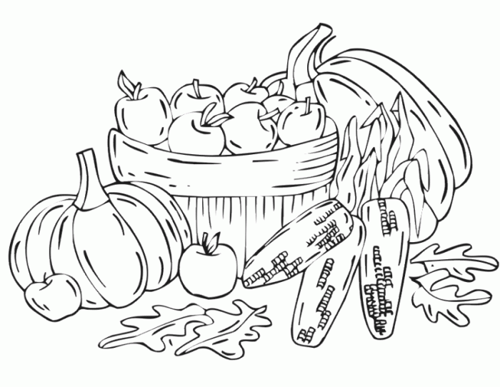 Harvest coloring pages for kids