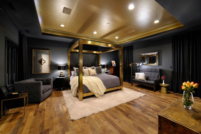 Black and gold bedroom design ideas