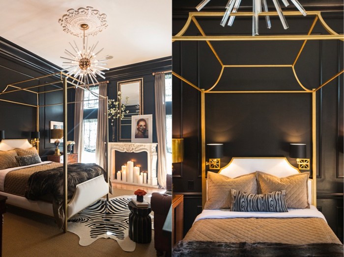 Black and gold bedroom design ideas