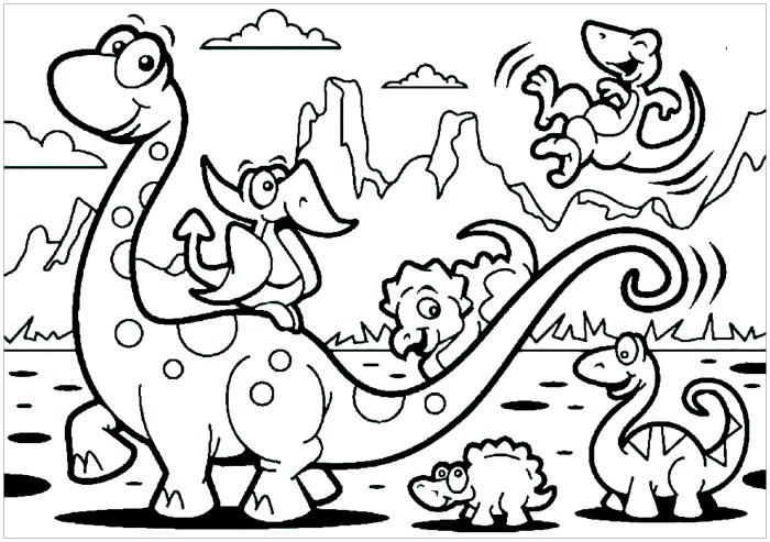 Dinosaur coloring pages for kids