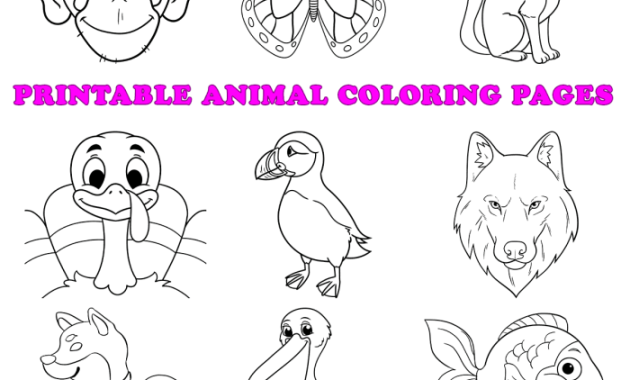 Animal Coloring Pages for Kids Printable