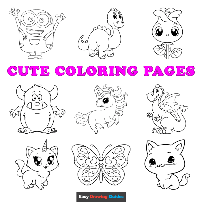 Cute coloring pages for kids easy