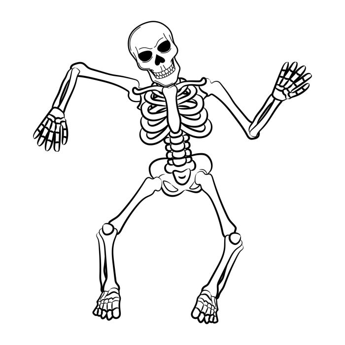 Skeleton coloring pages for kids