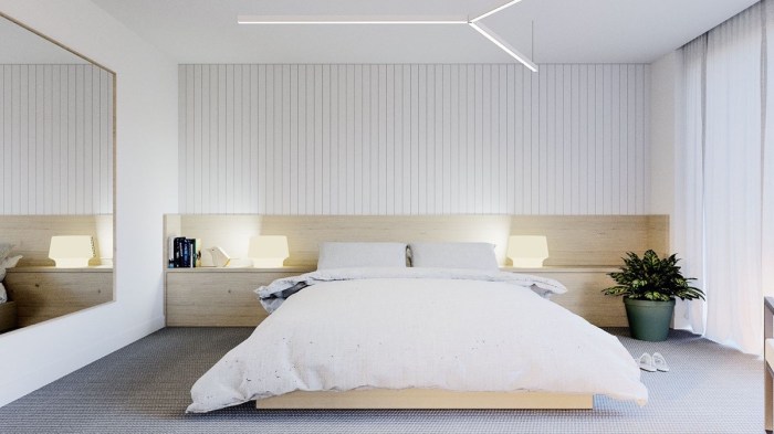 Minimalist bedrooms simple bedroom natural ideas bed help white wall serenely low style light chambre embrace comforts minimaliste nuko visualizer