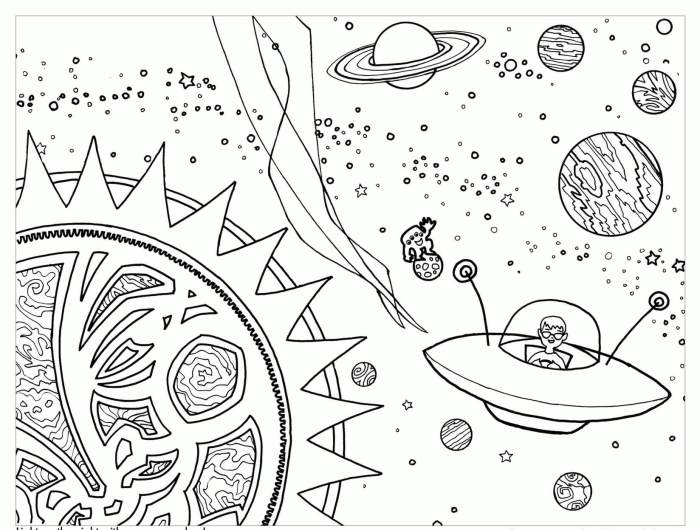 Space coloring pages for kids