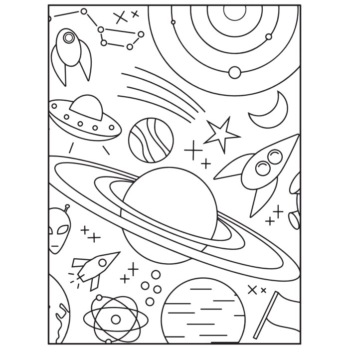 Space coloring pages for kids