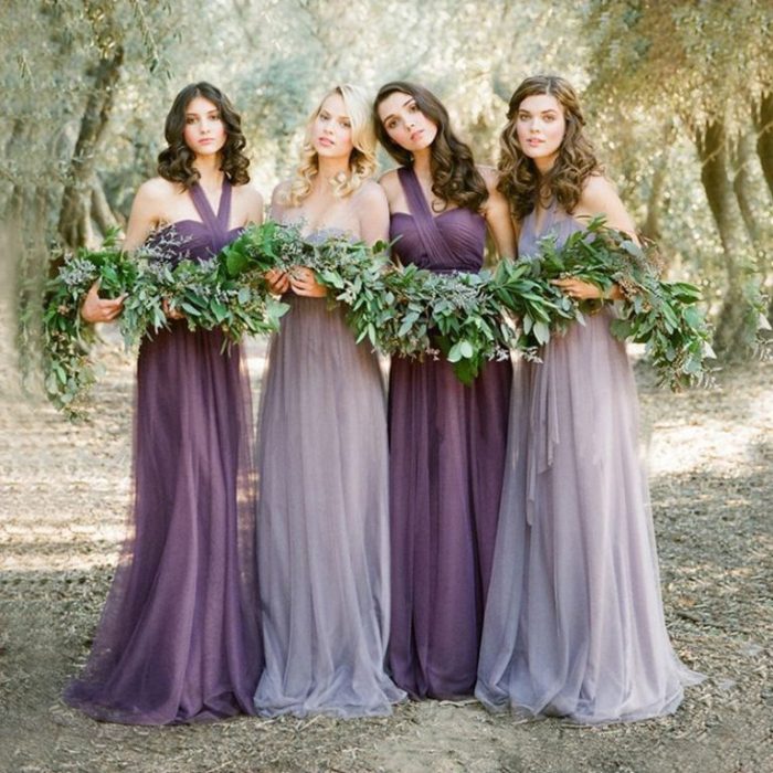 Wedding purple bridesmaid dresses