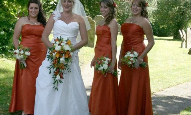 Plus Size Burnt Orange Wedding Dress