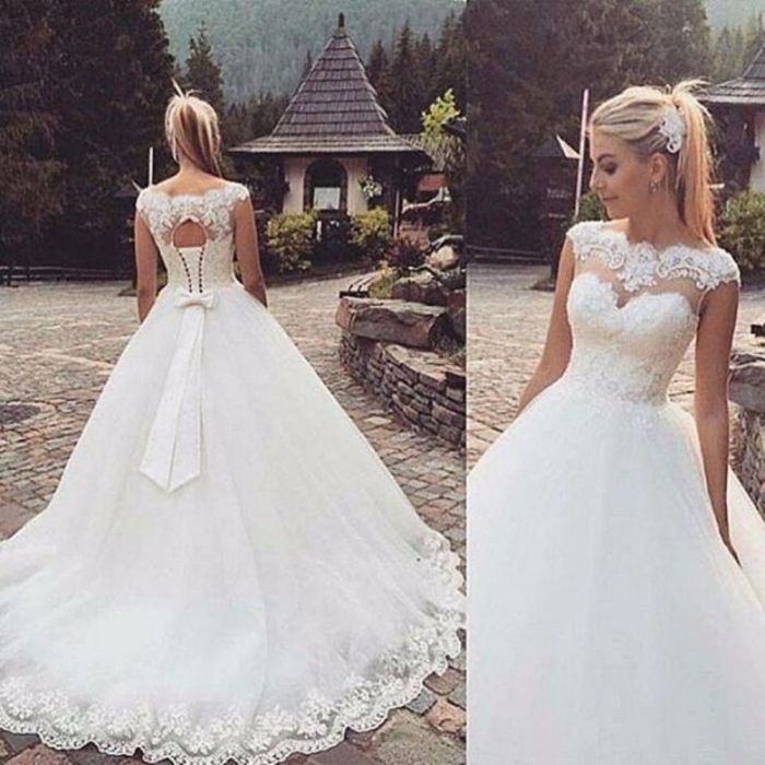 White lace wedding dresses