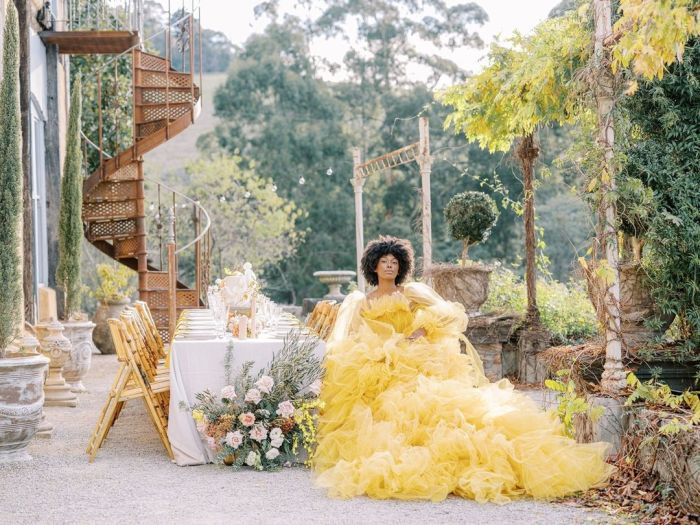 Pale yellow dress for wedding